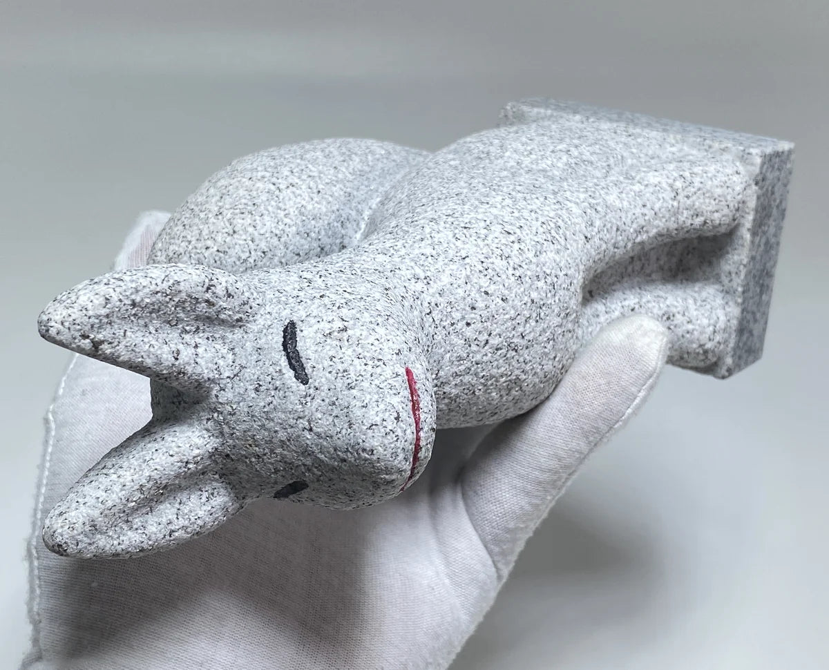 8.46 in Japanese Inari Fox Statue | Hanazawa Stone Granite