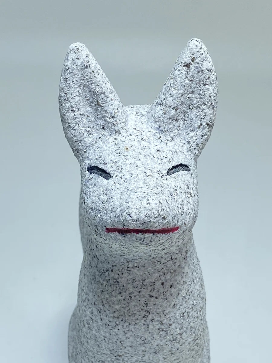 8.46 in Japanese Inari Fox Statue | Hanazawa Stone Granite