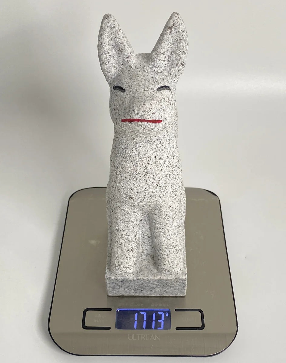 8.46 in Japanese Inari Fox Statue | Hanazawa Stone Granite