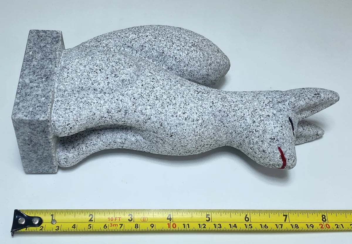 8.46 in Japanese Inari Fox Statue | Hanazawa Stone Granite