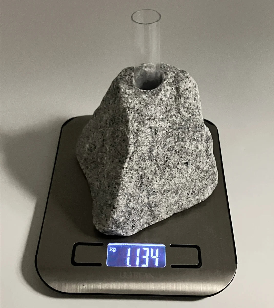 Gray Japanese Granite Stone Vase | Okazaki Granite, 5.5 in