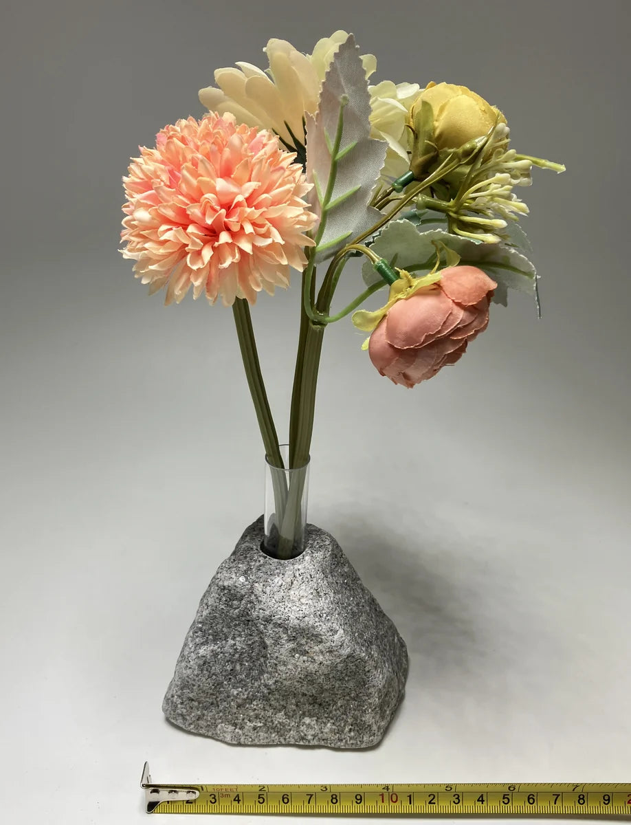 Gray Japanese Granite Stone Vase | Okazaki Granite, 5.5 in