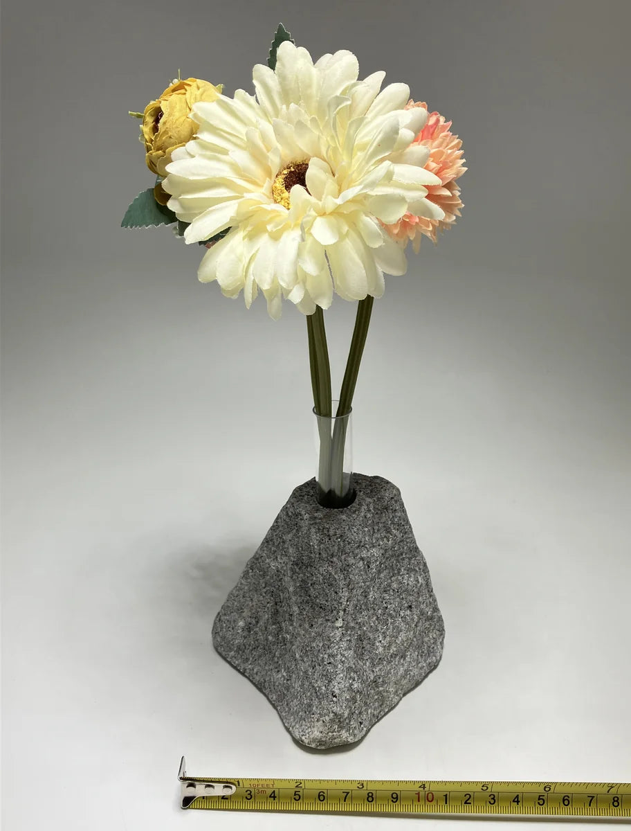 Gray Japanese Granite Stone Vase | Okazaki Granite, 5.5 in