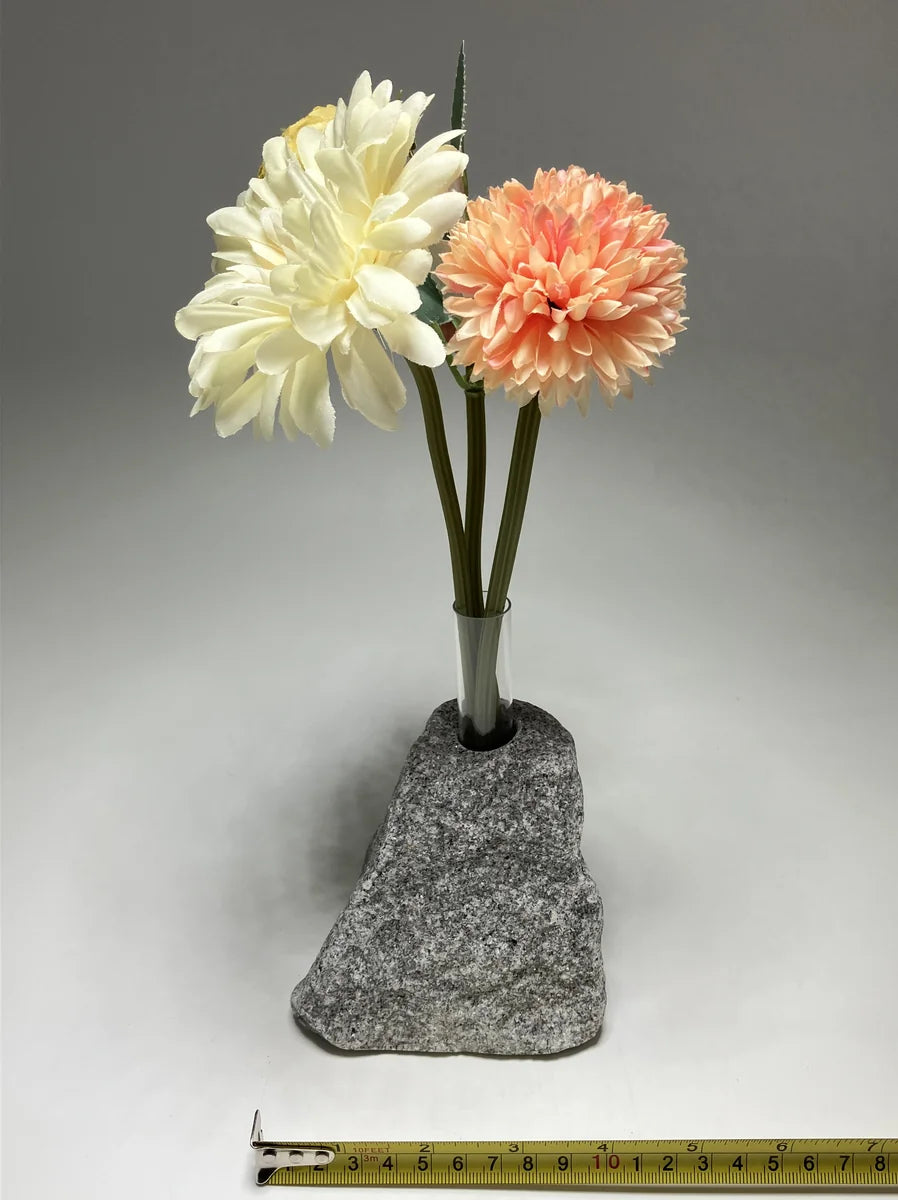 Gray Japanese Granite Stone Vase | Okazaki Granite, 5.5 in