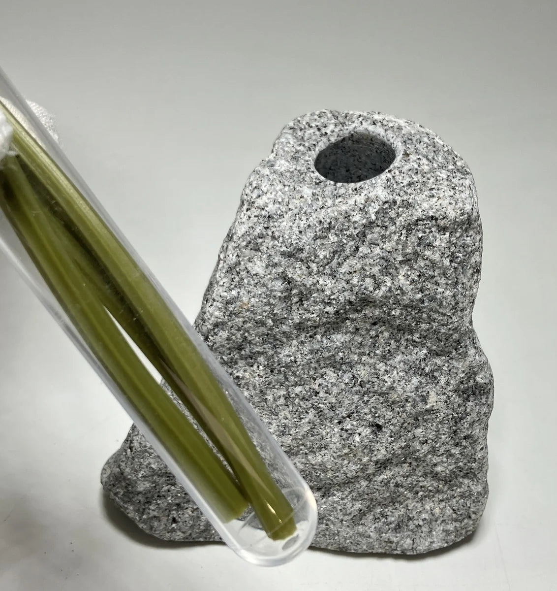 Gray Japanese Granite Stone Vase | Okazaki Granite, 5.5 in
