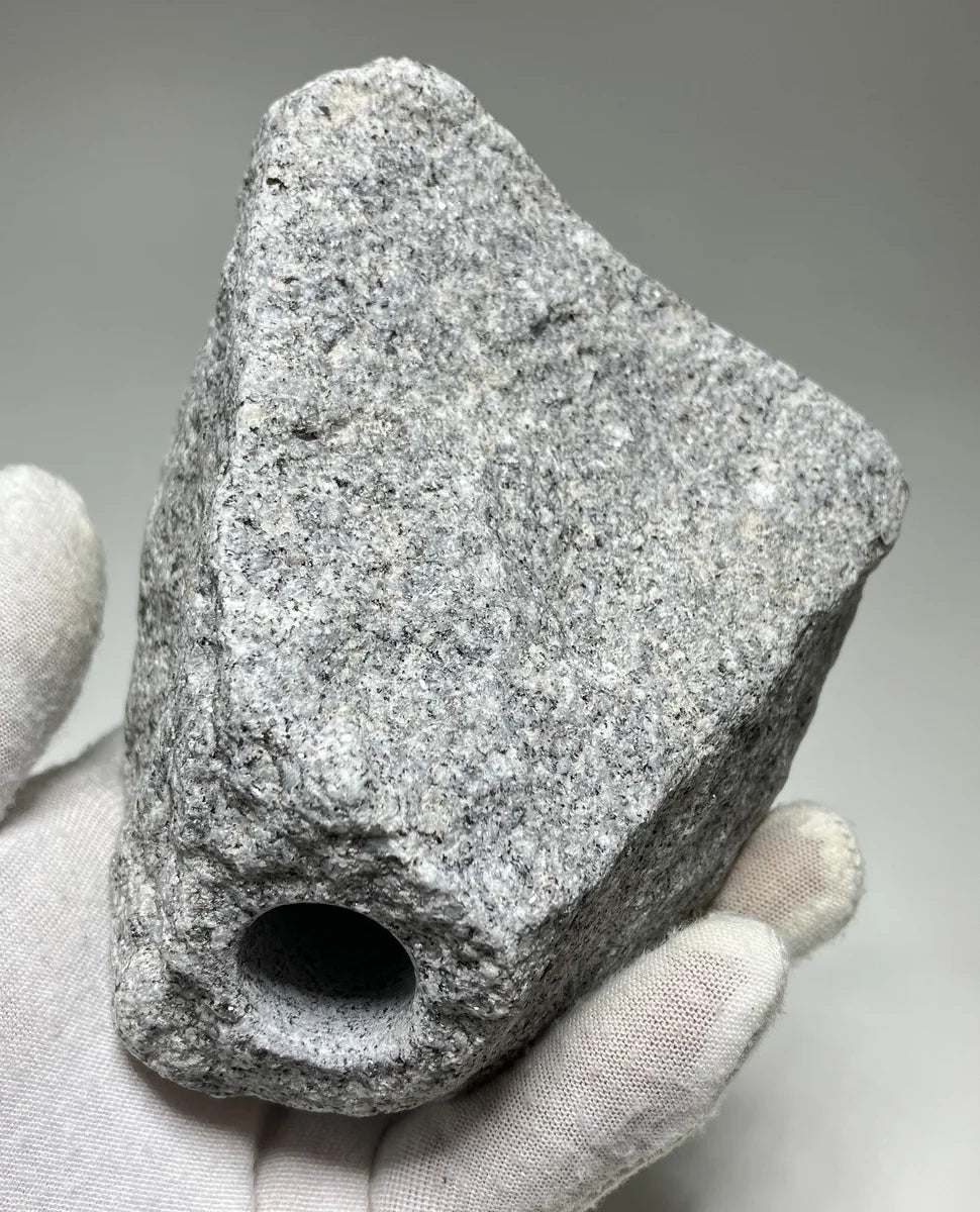 Gray Japanese Granite Stone Vase | Okazaki Granite, 5.5 in
