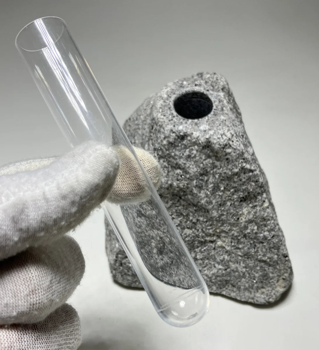 Gray Japanese Granite Stone Vase | Okazaki Granite, 5.5 in