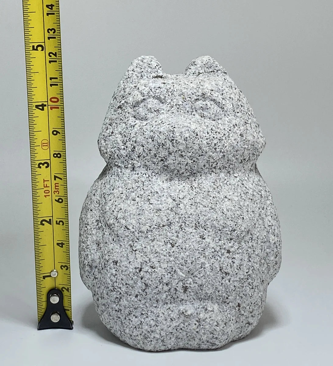 Japanese Raccoon Dog Tanuki Stone Statue | Hanazawa Granite, 4.72 in