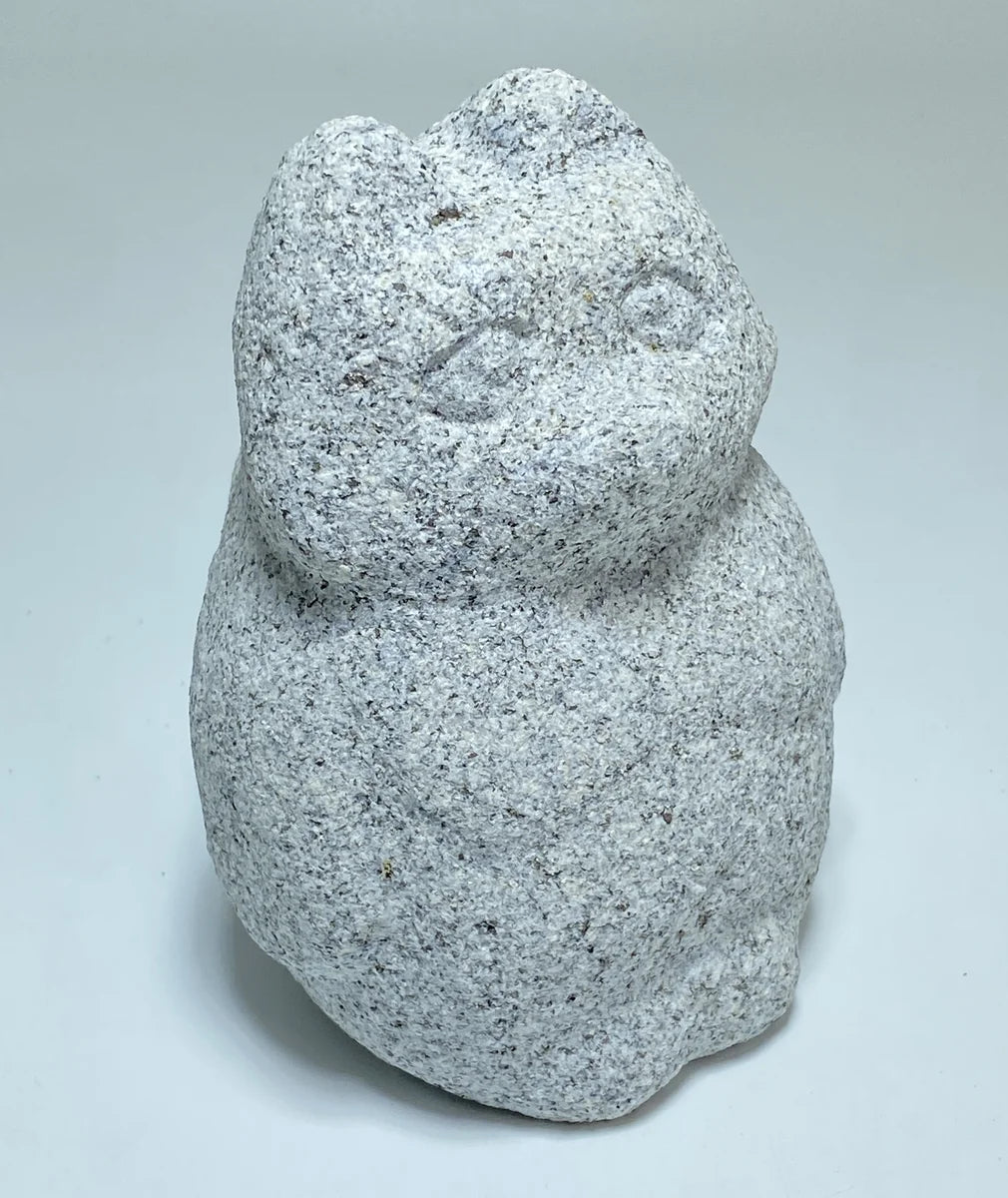 Japanese Raccoon Dog Tanuki Stone Statue | Hanazawa Granite, 4.72 in