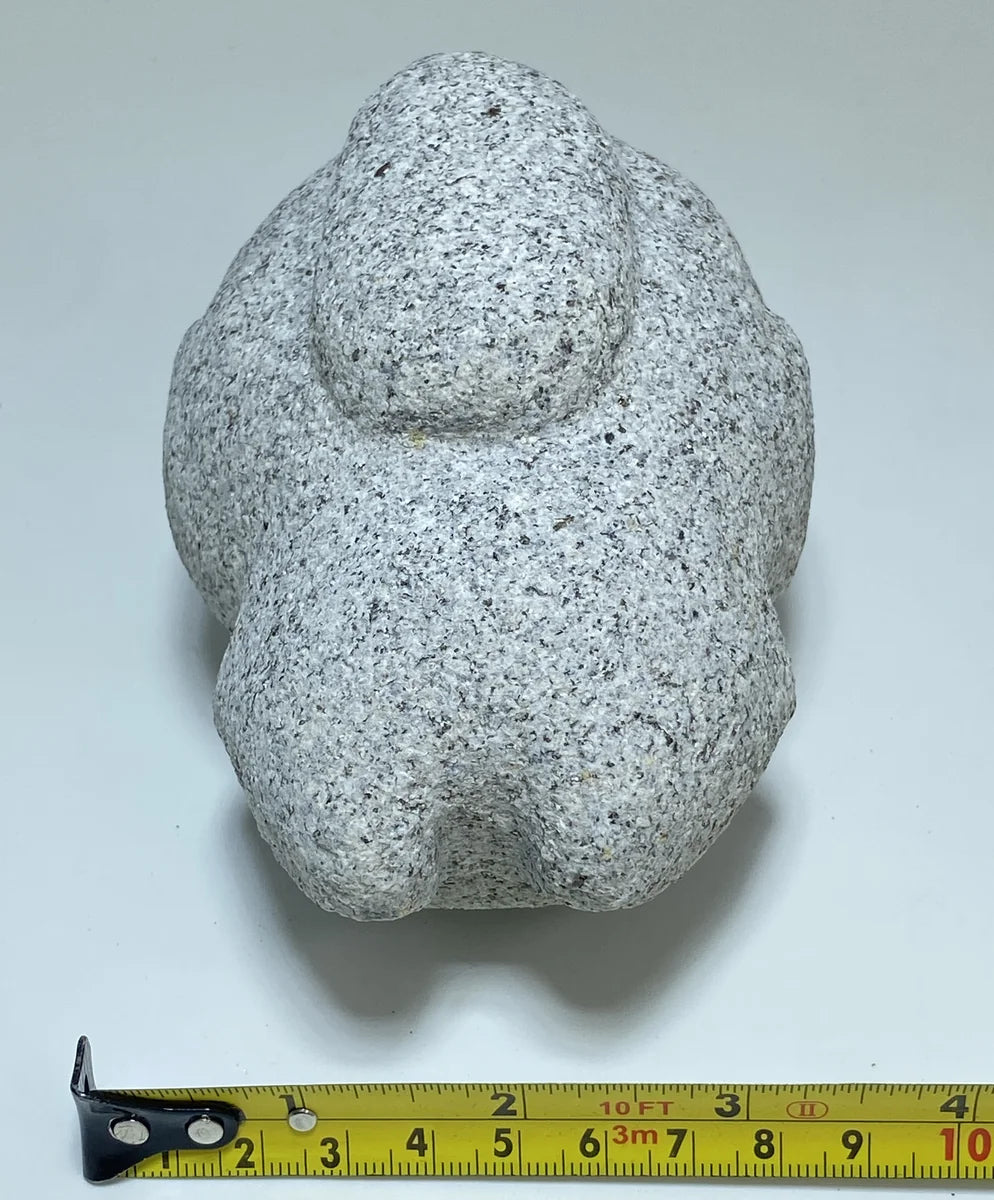 Japanese Raccoon Dog Tanuki Stone Statue | Hanazawa Granite, 4.72 in