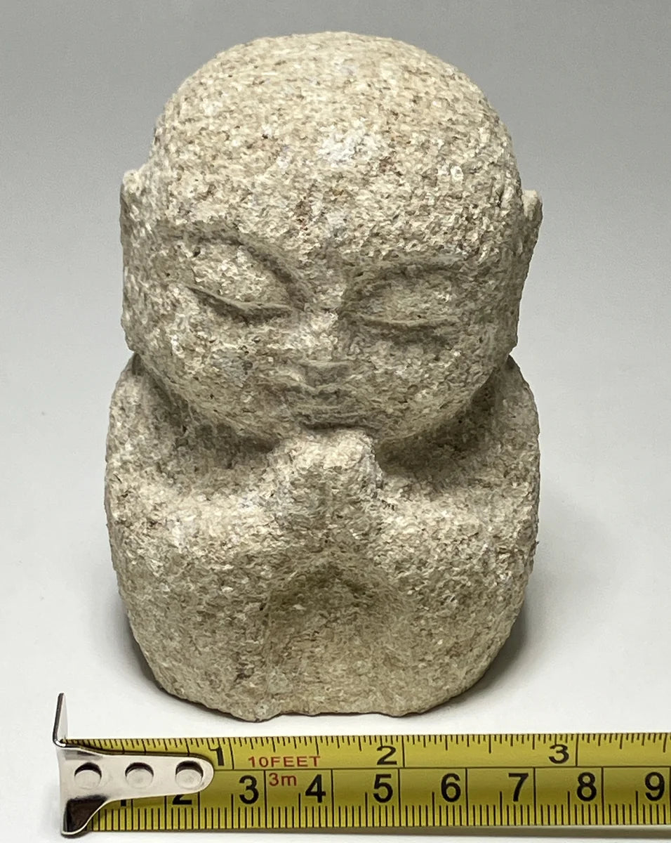 Beige Small Jizo Statue | Tatsuyama Stone, 4.33 in