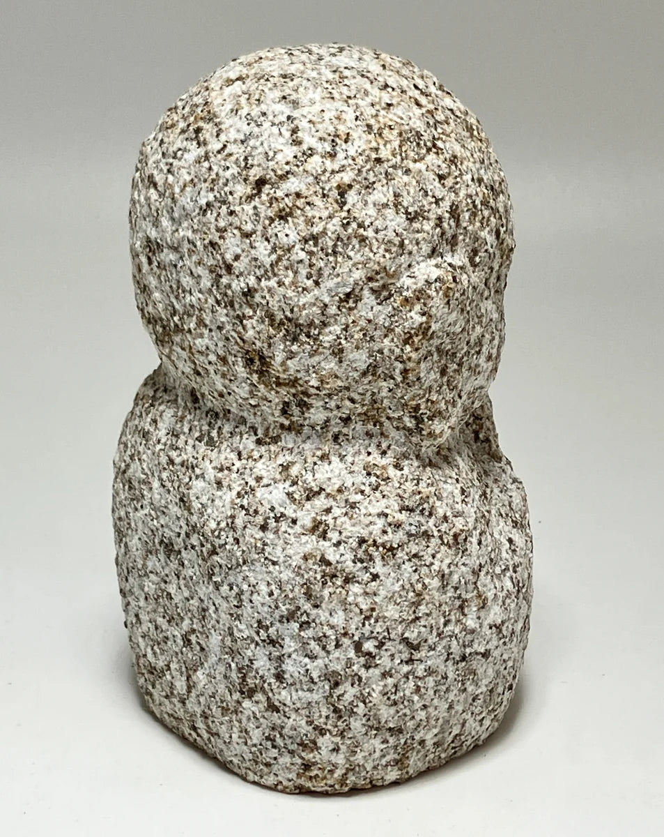 Gassho Jizo Statue Granite Aji Rust Stone Sculpture Handmade Japanese