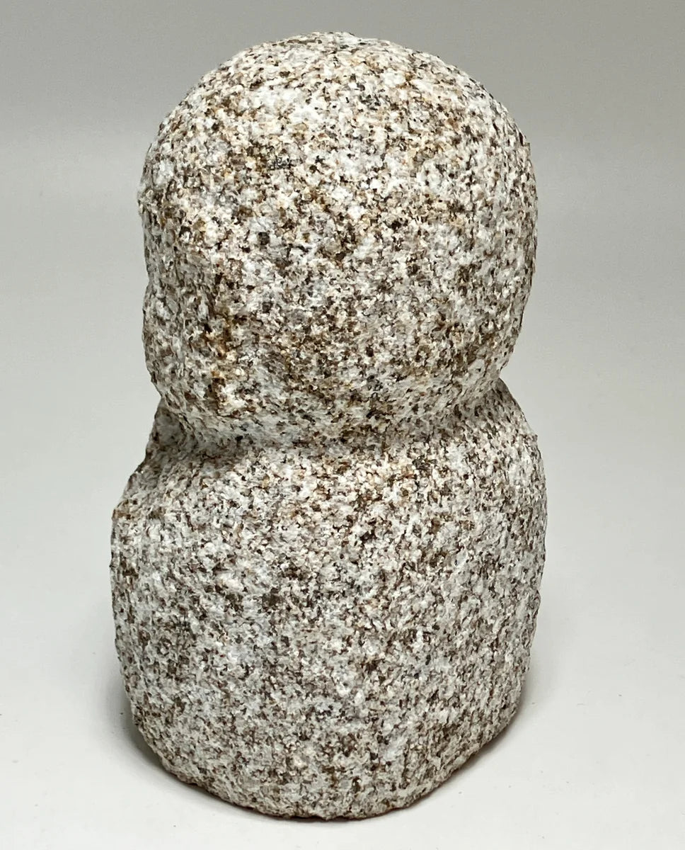 Gassho Jizo Statue Granite Aji Rust Stone Sculpture Handmade Japanese