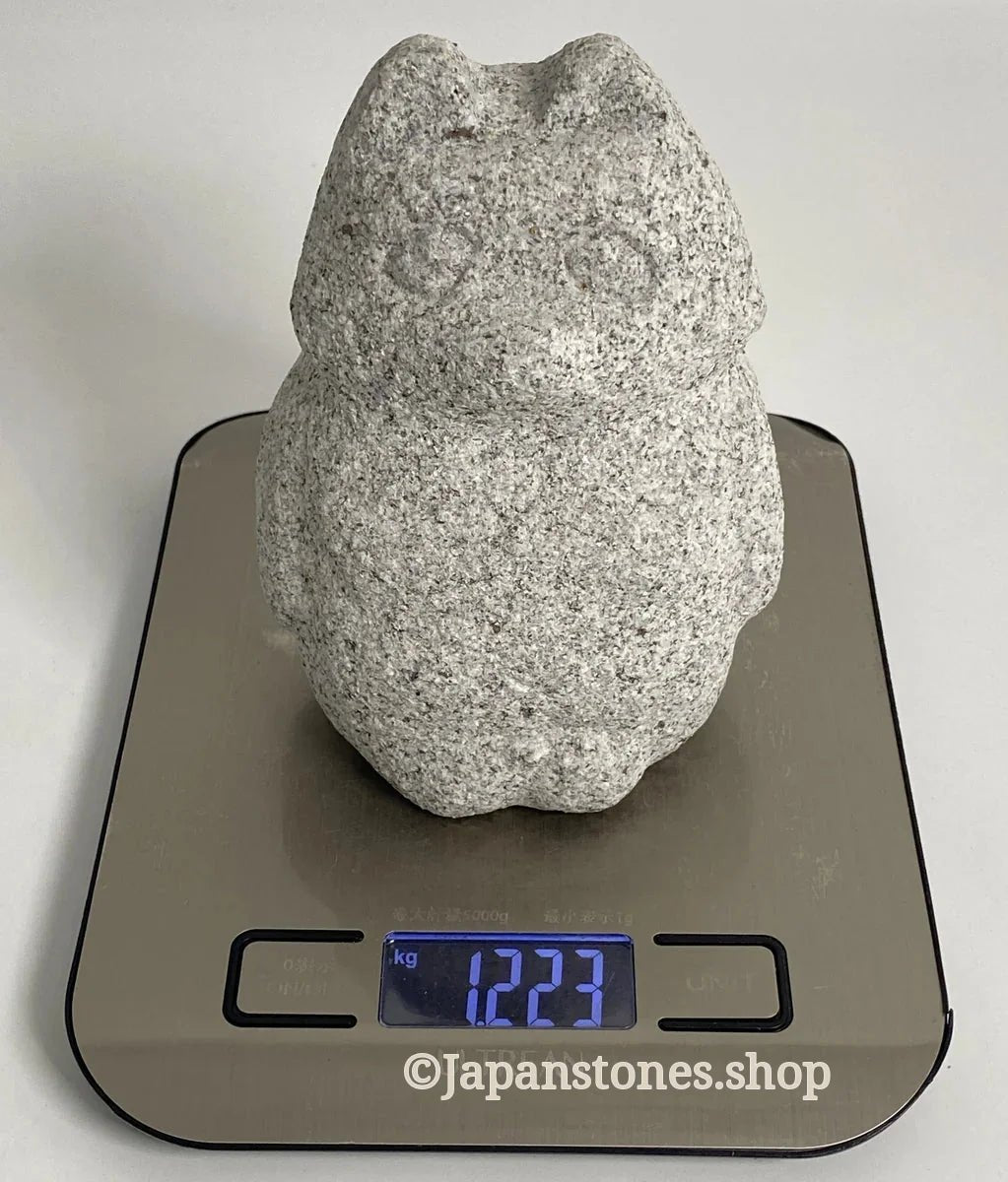 Japanese Raccoon Dog Tanuki Stone Statue | Hanazawa Granite, 4.72 in — product photo 12 of 20