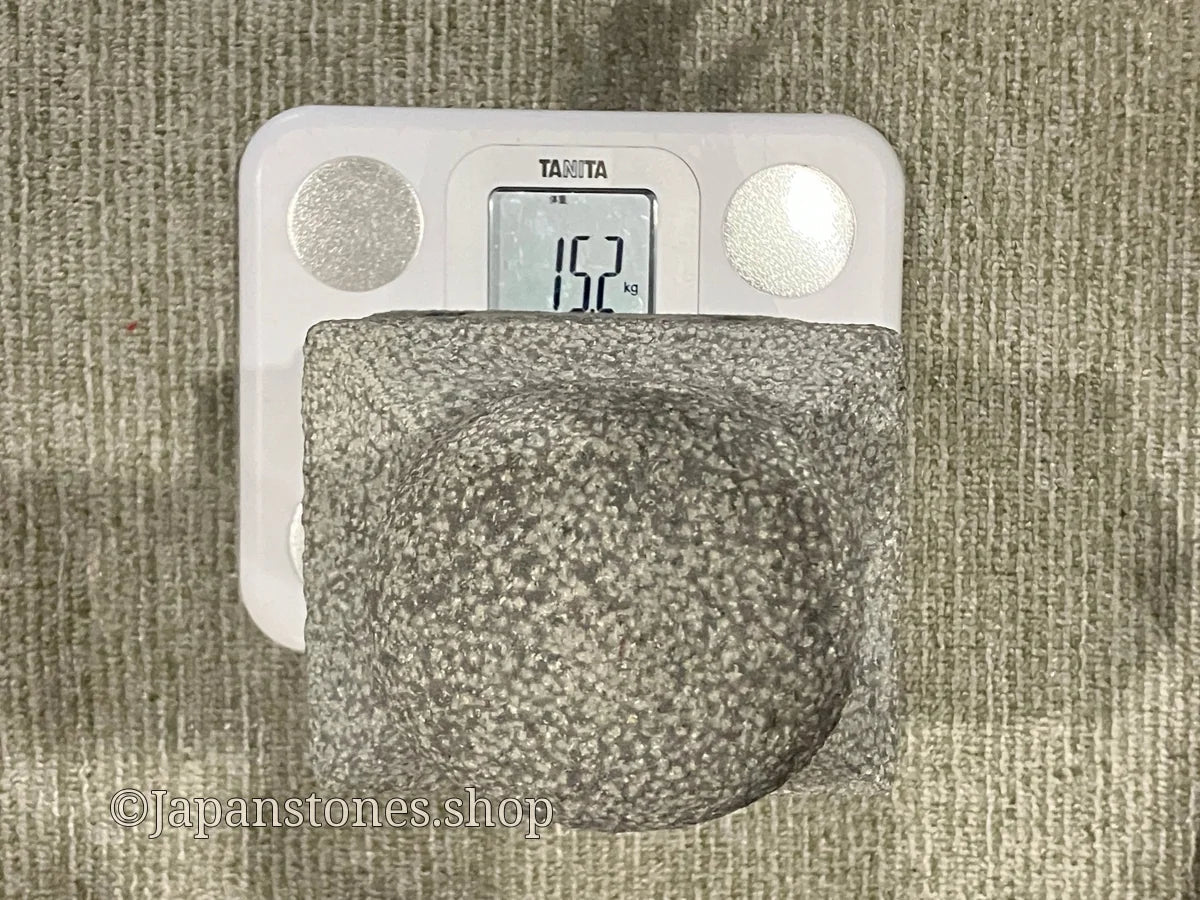 Gorinto Medium Andesite Gray Stone Three waves emblem Japanese Garden Statue — product photo 12 of 19