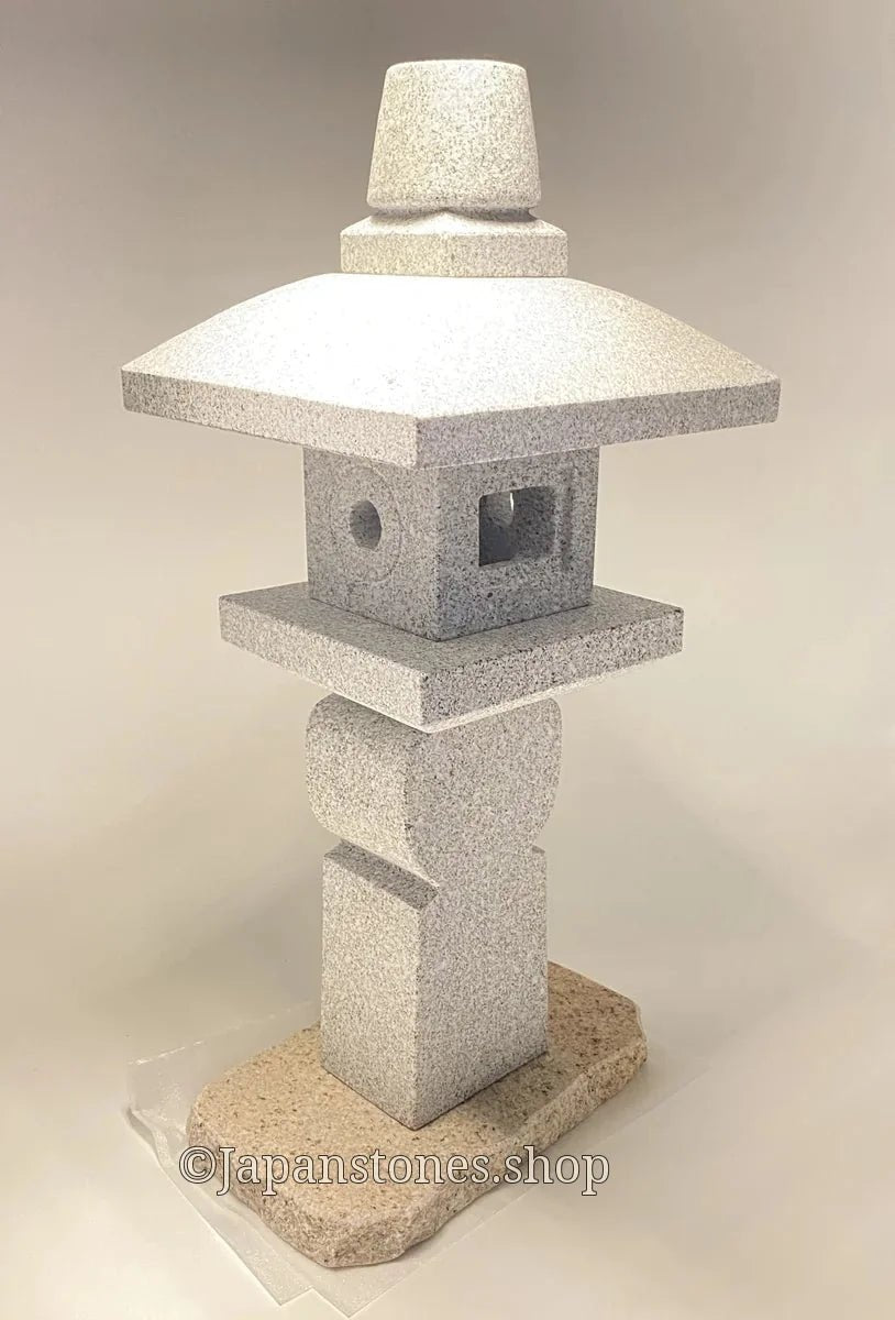 Zen Granite Gray Oribe Stone Lantern Tourou Japan Garden Statue 23.5 inch — product photo 25 of 35
