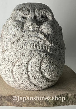 Daruma Bodhidharma Granite Stone Jizo Sculpture Handmade Japanese Garden