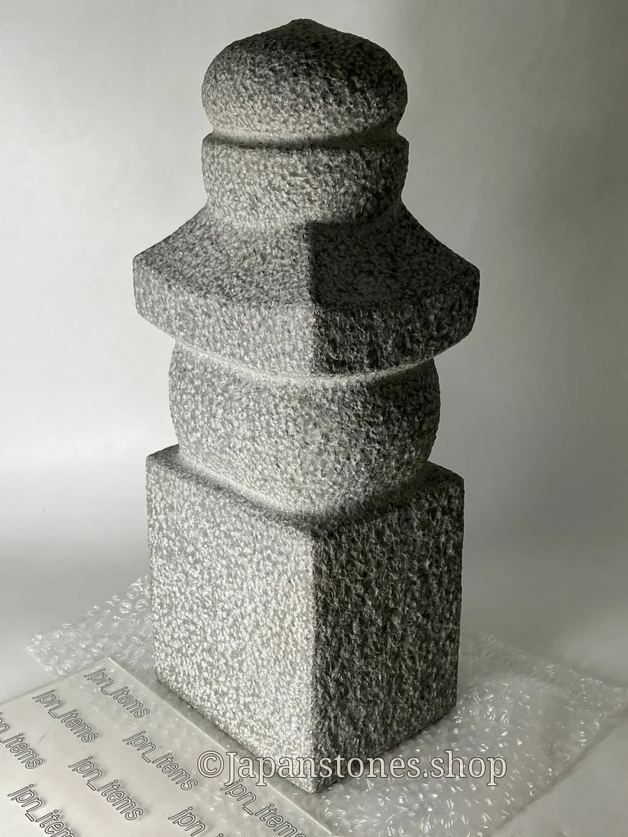 Gorinto Medium Andesite Gray Stone Three waves emblem Japanese Garden Statue — photo 18 of 19