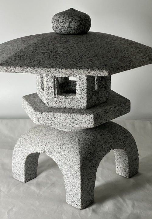 Zen Gray Stone Lantern Yukimi Tourou Small Granite Japanese Garden Ornament Statue