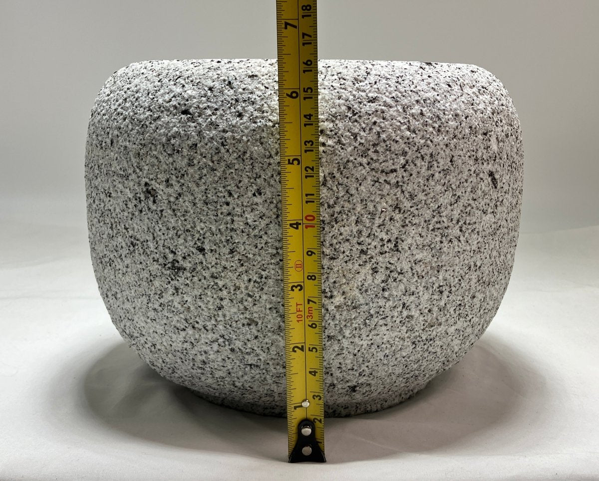 Tetsubin Style Small Granite Stone Water Bowl Chozubachi Japanese Garden