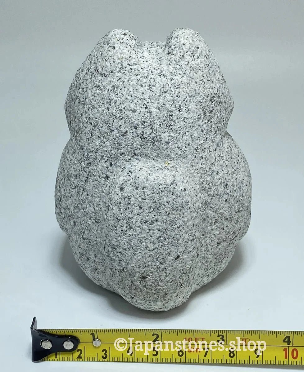 Japanese Raccoon Dog Tanuki Stone Statue | Hanazawa Granite, 4.72 in — product photo 5 of 20