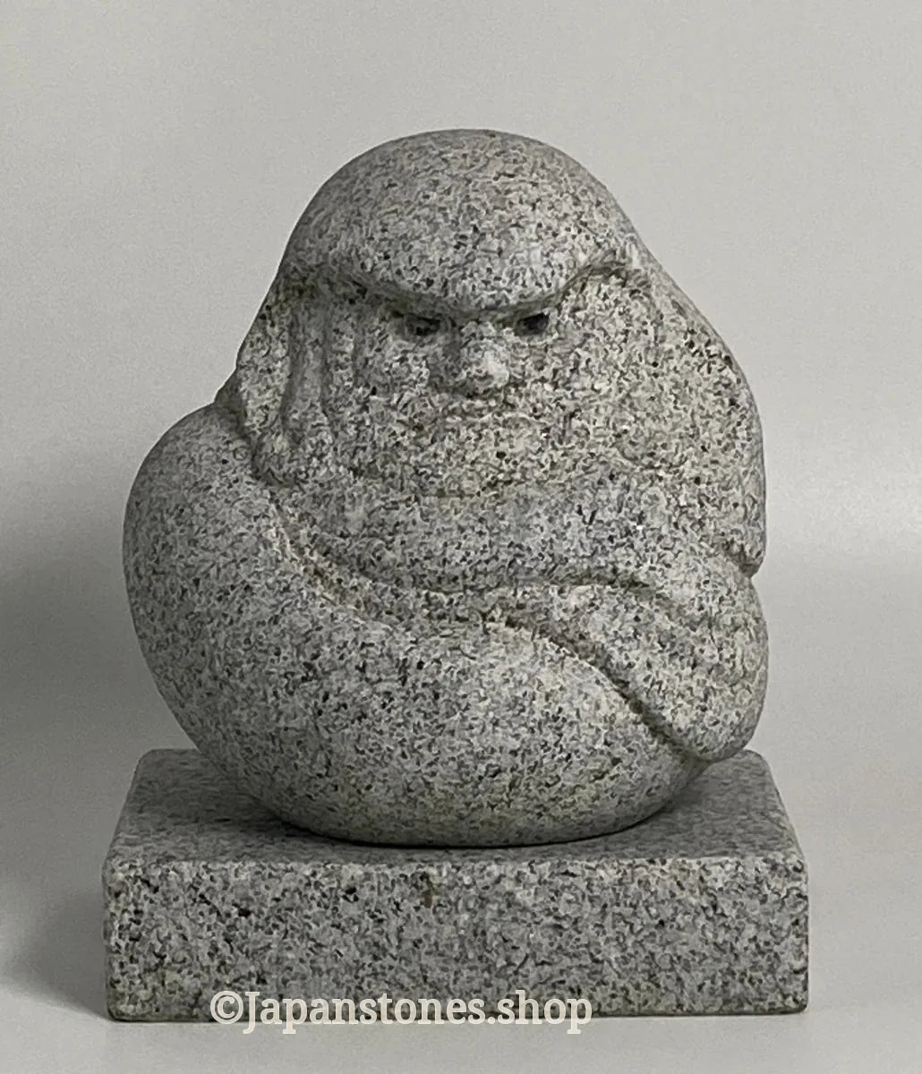 Hand-Carved Japanese Granite Daruma Statue | Hanazawa Kome Stone — product photo 2 of 24