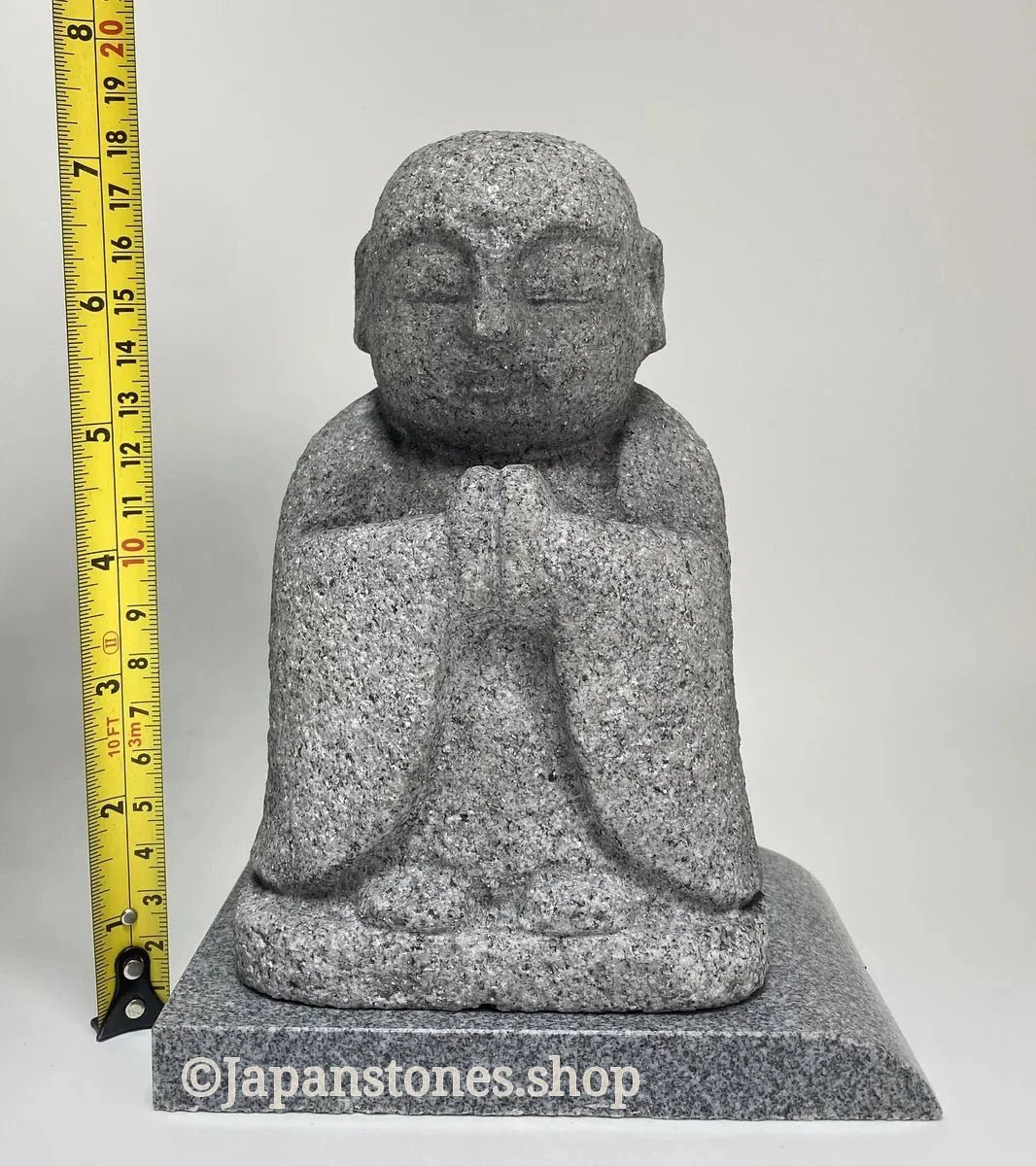 7.28 in Japanese Gassho Jizo Statue | Hanazawa Kome Granite Stone — product photo 3 of 24