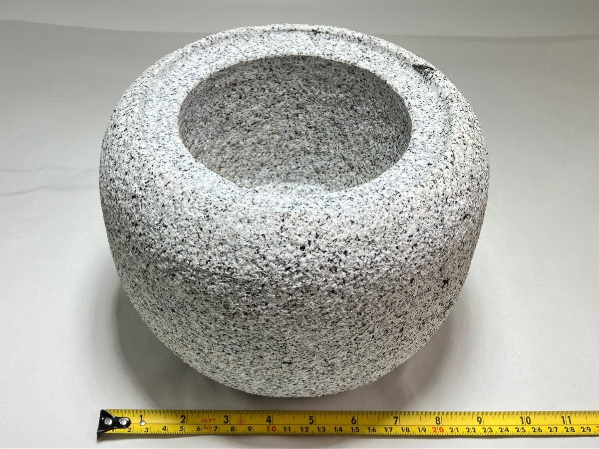 Tetsubin Style Small Granite Stone Water Bowl Chozubachi Japanese Garden