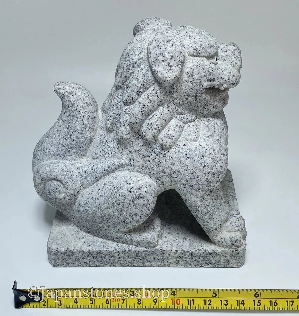 Komainu Right Guardian Lion Japanese Granite / Hanazawa Kome Stone — product photo 4 of 20