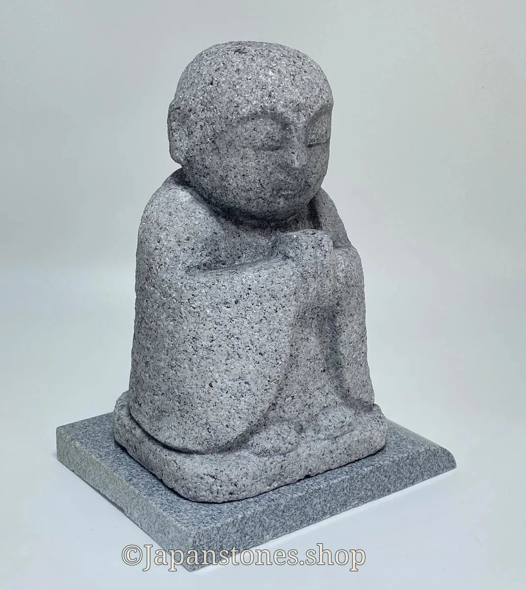 7.28 in Japanese Gassho Jizo Statue | Hanazawa Kome Granite Stone — product photo 17 of 24