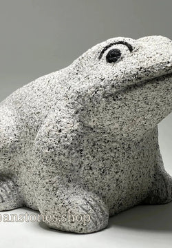 Gray Frog Granite Stone Sculpture Handmade Japanese