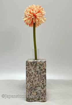 Gray Pink Mannari Stone Granite Vase Japanese Ornament Statue