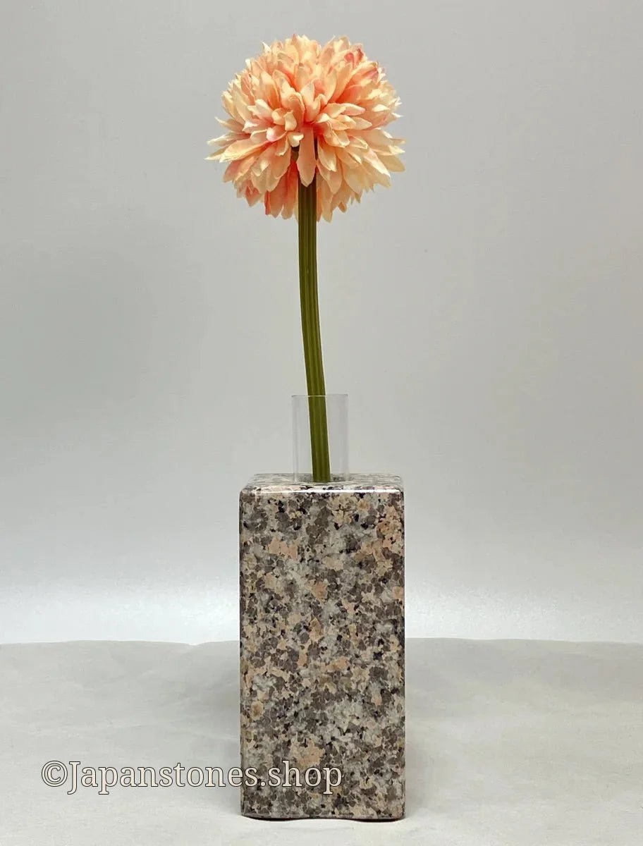 Gray Pink Mannari Stone Granite Vase Japanese Ornament Statue — product photo 1 of 27