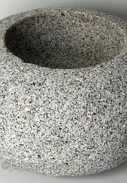 Small Granite Stone Water Bowl 8.6 in Chozubachi Japanese Garden Ornament Statue