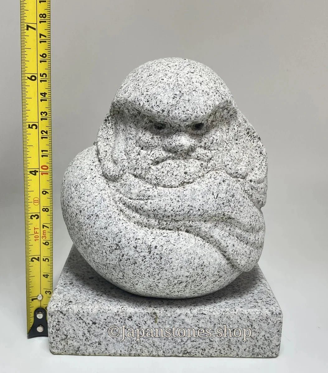 Hand-Carved Japanese Granite Daruma Statue | Hanazawa Kome Stone — product photo 3 of 24