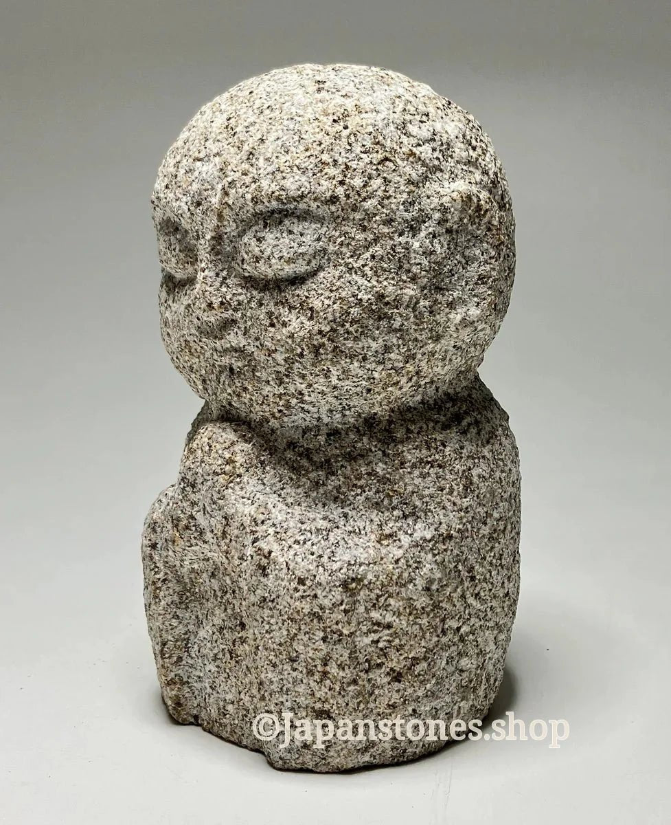 Gassho Jizo Statue Granite Aji Rust Stone Sculpture Handmade Japanese — product photo 12 of 19