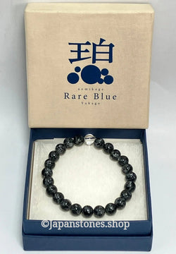 For Women Bichu Black Blue Diorite Stone Mala Beads Juzu Bracelet Japanese 8mm