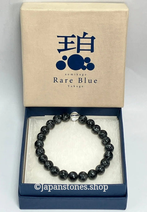 For Women Bichu Black Blue Diorite Stone Mala Beads Juzu Bracelet Japanese 8mm