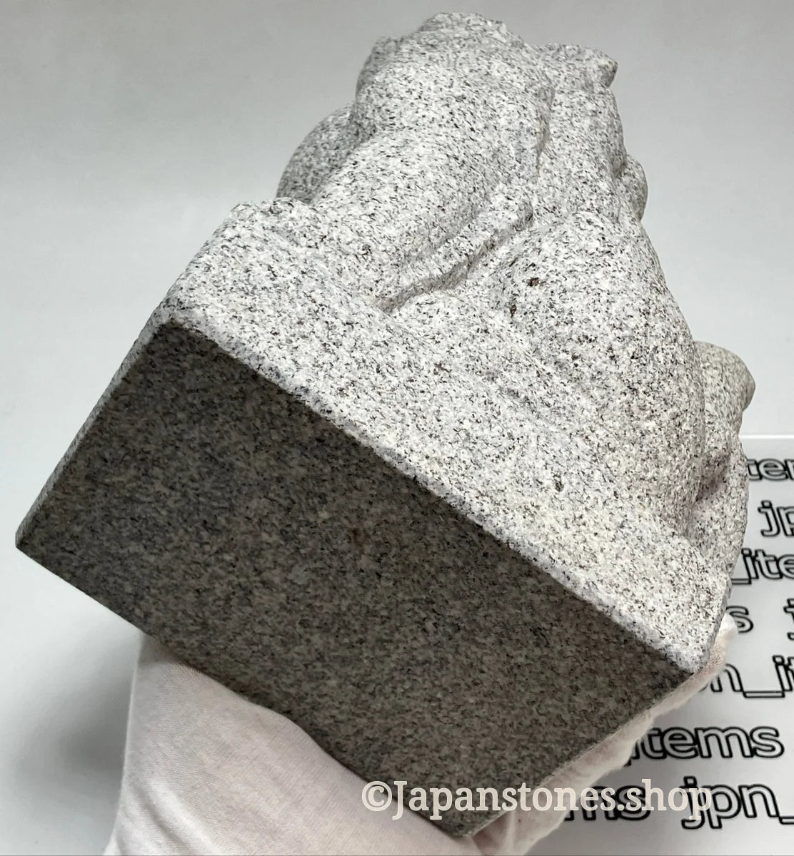 Komainu Set Statue Granite Gray Stone Sculpture Shrine Handmade Japanese Garden — product photo 17 of 36