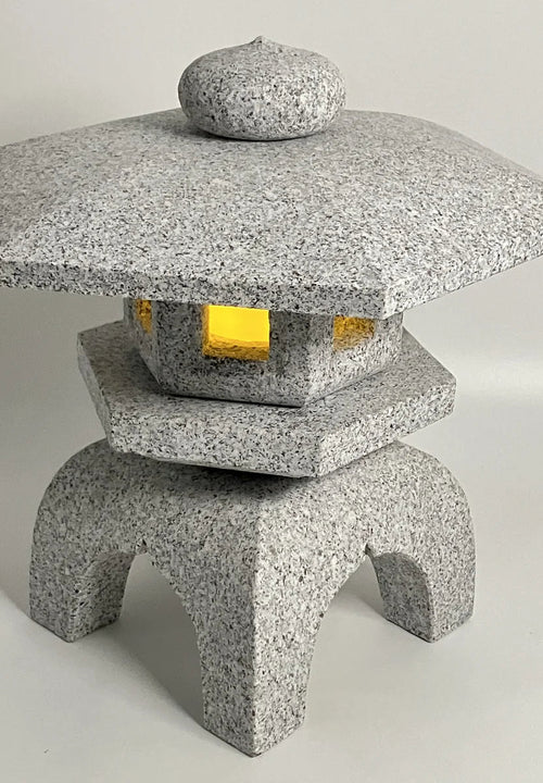 Zen Gray Stone Lantern Yukimi Tourou Granite Japan Garden Ornament Statue