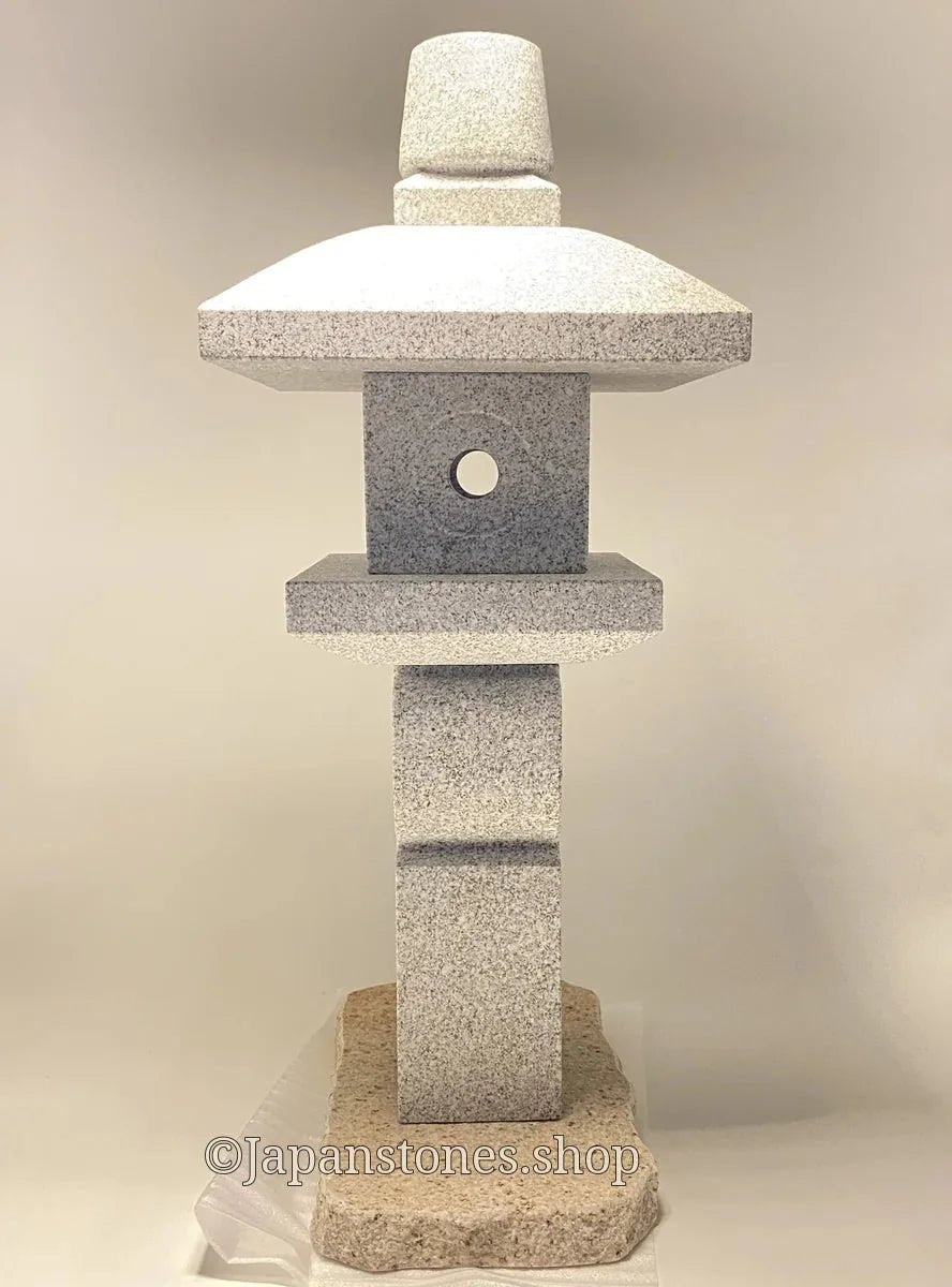 Zen Granite Gray Oribe Stone Lantern Tourou Japan Garden Statue 23.5 inch — product photo 31 of 35