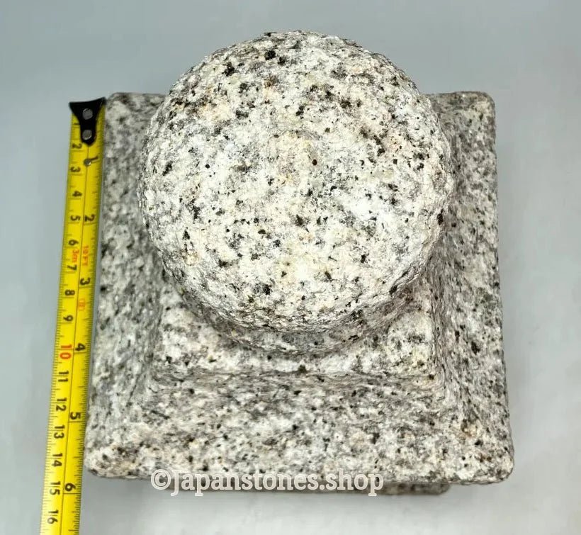Mannari Granite Stone Gorinto Pink Gray 13 inch Japan Stone Craft — product photo 9 of 25