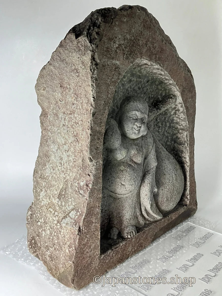 Budai Seven Lucky Gods Jizo Granite Stone Sculpture Handmade Japanese Garden — product photo 18 of 29