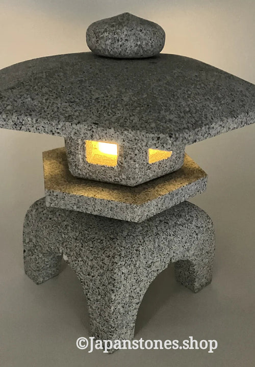 Zen Gray Stone Lantern Yukimi Toro Granite Japan Garden Ornament Statue