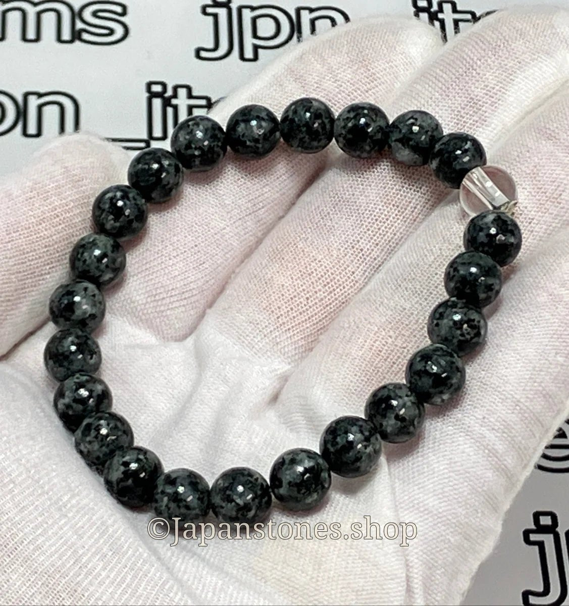 For Women Bichu Black Blue Diorite Stone Mala Beads Juzu Bracelet Japanese 8mm — photo 4 of 13