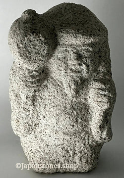Seven Lucky Gods Daikokuten Jizo Gray Granite Stone Sculpture Japanese Garden