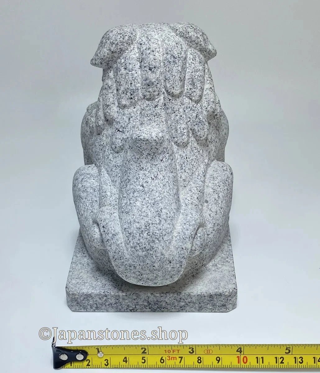 Komainu Right Guardian Lion Japanese Granite / Hanazawa Kome Stone — product photo 7 of 20