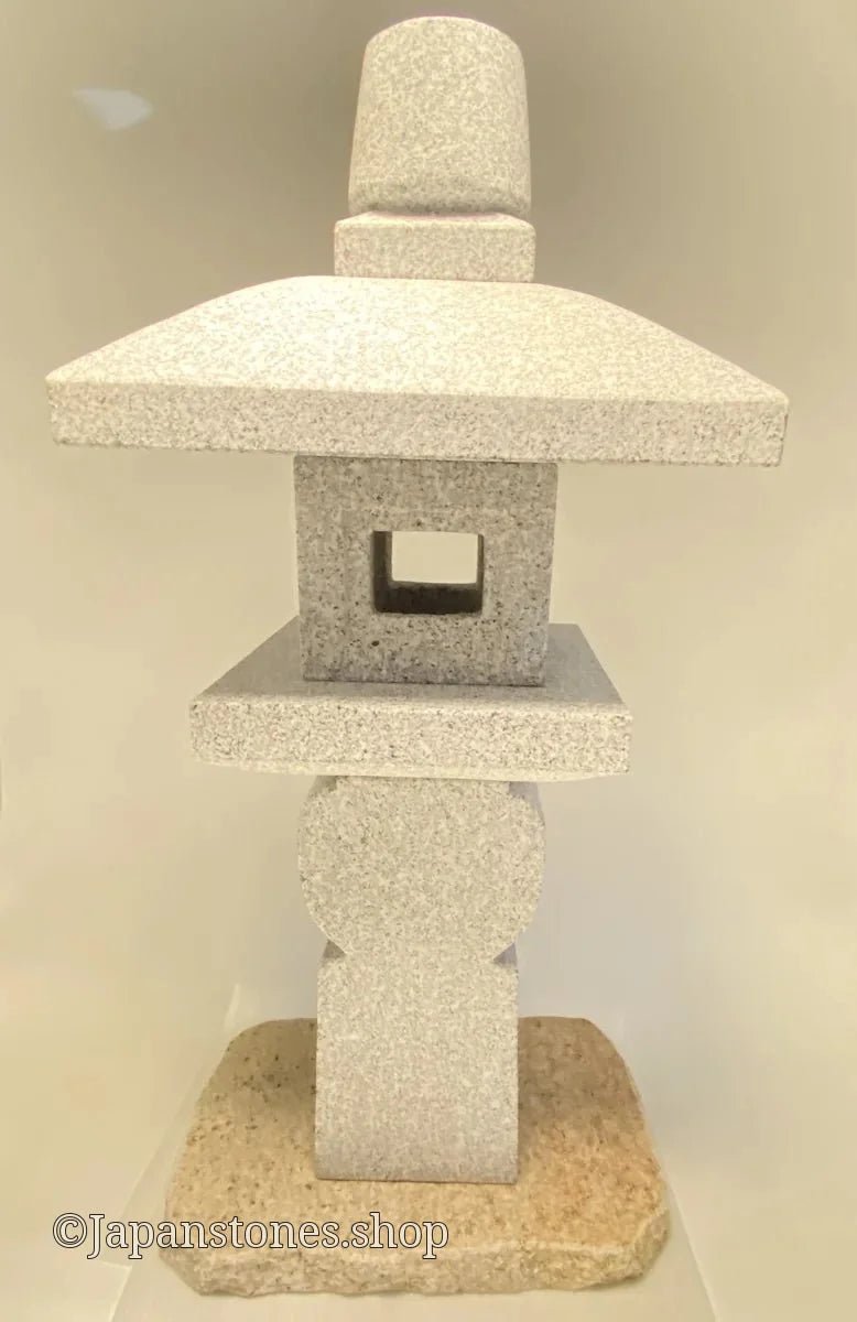 Zen Granite Gray Oribe Stone Lantern Tourou Japan Garden Statue 23.5 inch — product photo 22 of 35