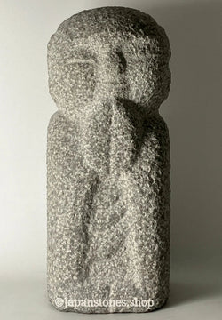 Gasshou Jizo Ojizo-Sama Granite Stone Sculpture Handmade Japanese Garden 6.2Kg