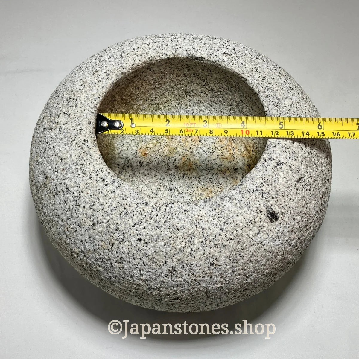 Tetsubin Style Gray Small Granite Stone Water Bowl Chozubachi Japanese Garden — product photo 9 of 21